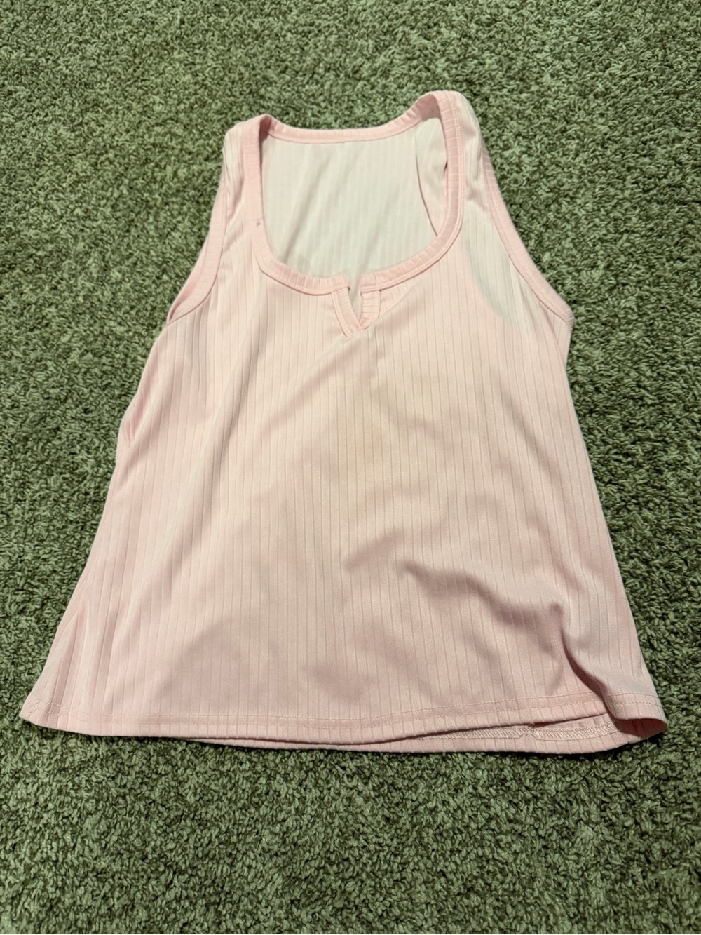 Women’s Pink Ribbed Tank Top - Classic Scoop Neck